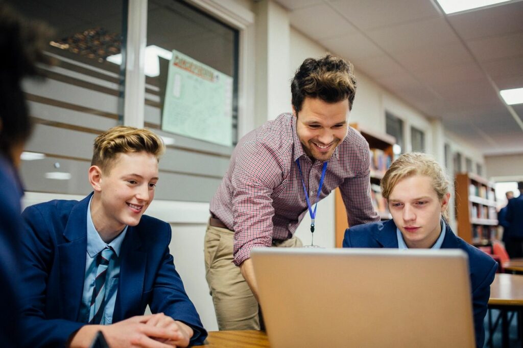 Man teaching something